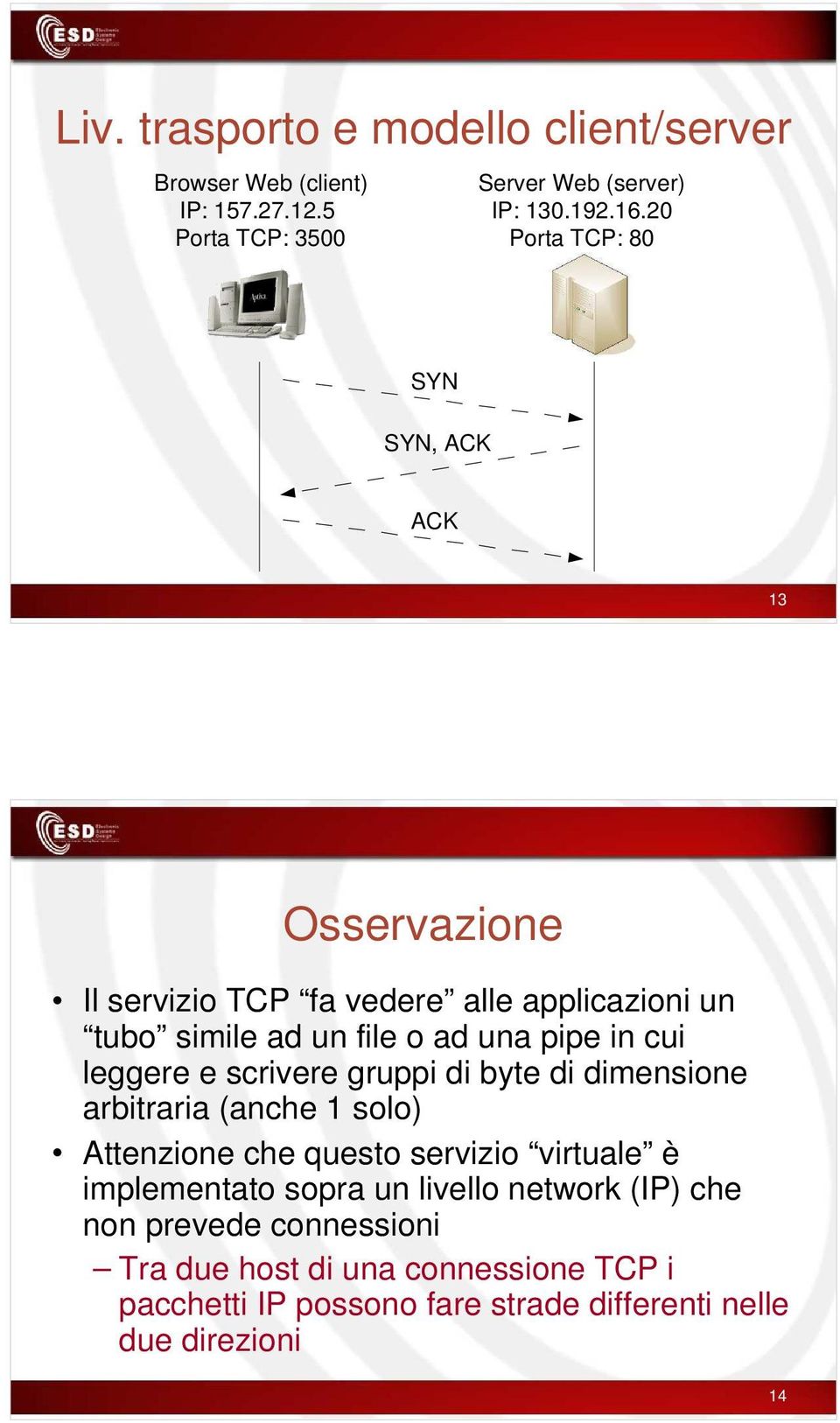 cui leggere e scrivere gruppi di byte di dimensione arbitraria (anche 1 solo) Attenzione che questo servizio virtuale è implementato sopra