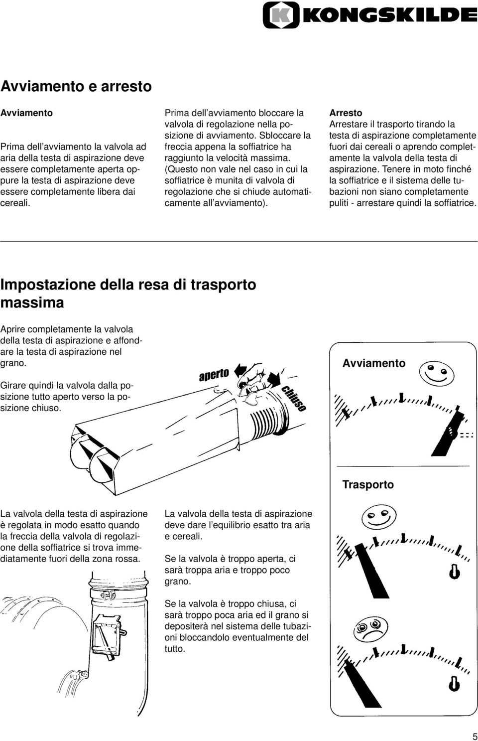 (Questo non vale nel caso in cui la soffiatrice è munita di valvola di regolazione che si chiude automaticamente all avviamento).