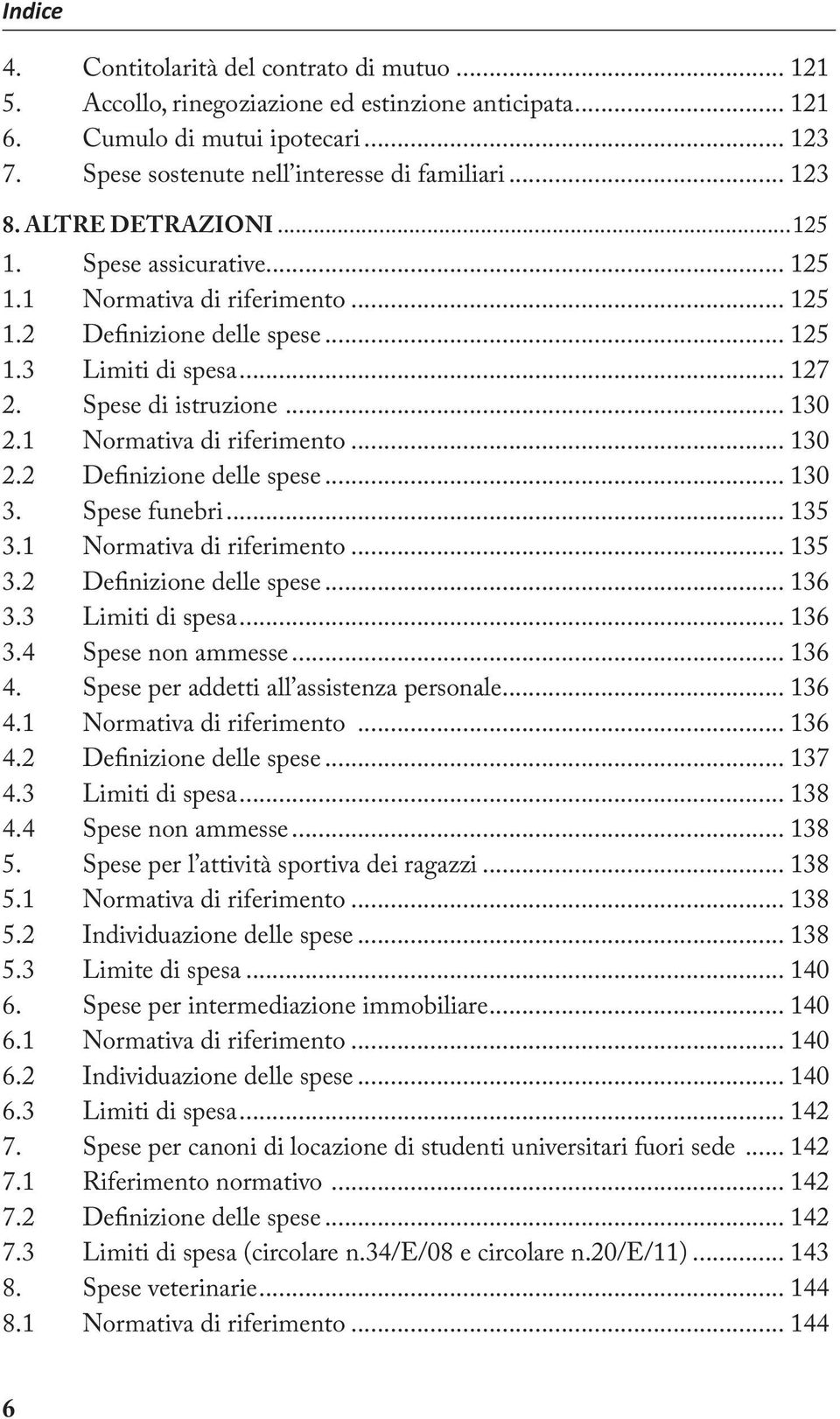 1 Normativa di riferimento... 130 2.2 Definizione delle spese... 130 3. Spese funebri... 135 3.1 Normativa di riferimento... 135 3.2 Definizione delle spese... 136 3.3 Limiti di spesa... 136 3.4 Spese non ammesse.