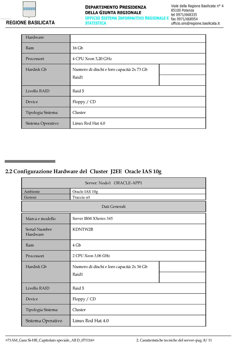 Traccia srl Marca e modello Server IBM XSeries 345 KDNTW2B 4 Gb 2 CPU Xeon 3,06 GHz Numero di