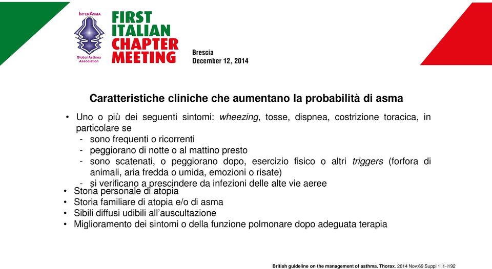 triggers (forfora di animali, aria fredda o umida, emozioni o risate) - si verificano a prescindere da infezioni delle alte vie aeree Storia personale