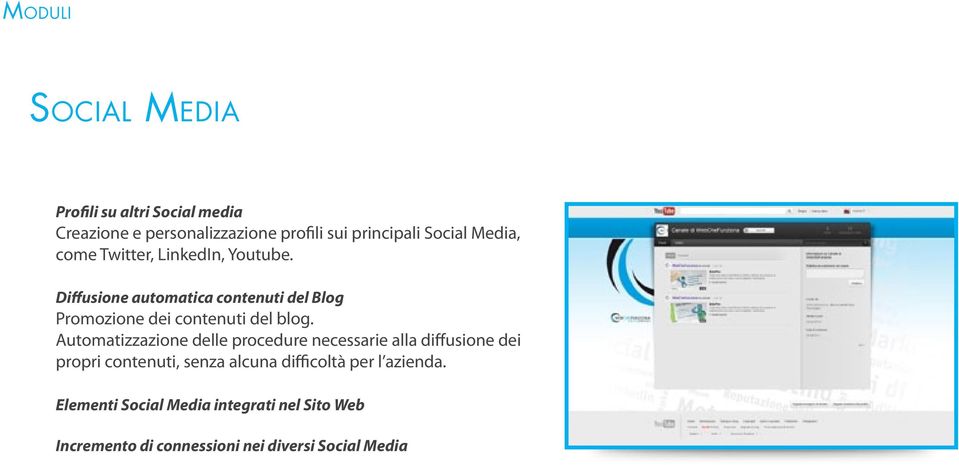 Diffusione automatica contenuti del Blog Promozione dei contenuti del blog.