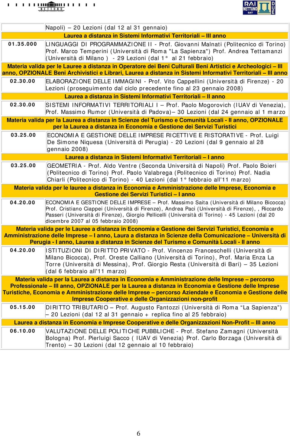 Andrea Tettamanzi (Università di Milano ) - 29 Lezioni (dal 1 al 21 febbraio) Materia valida per le Lauree a distanza in Operatore dei Beni Culturali Beni Artistici e Archeologici III anno, OPZIONALE