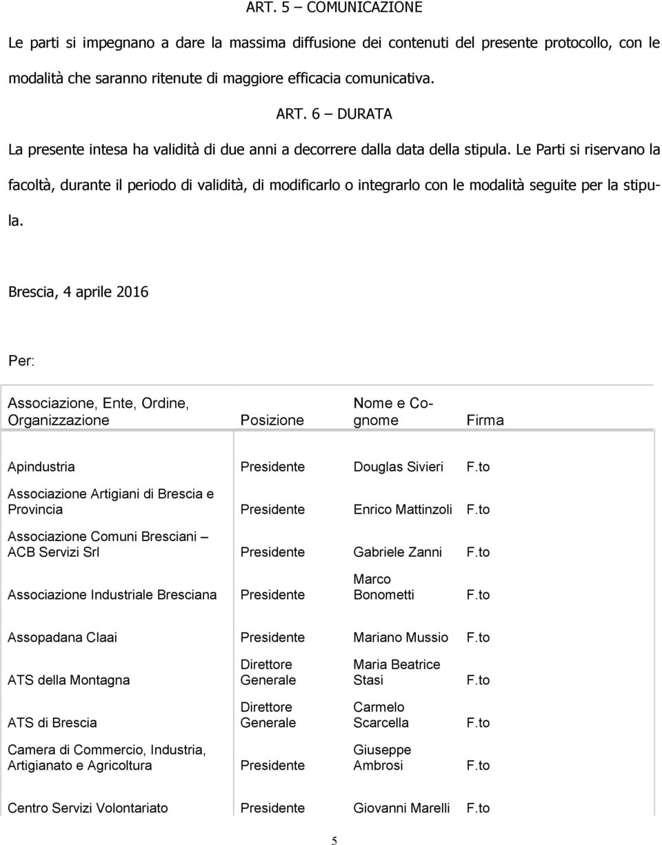 Le Parti si riservano la facoltà, durante il periodo di validità, di modificarlo o integrarlo con le modalità seguite per la stipula.