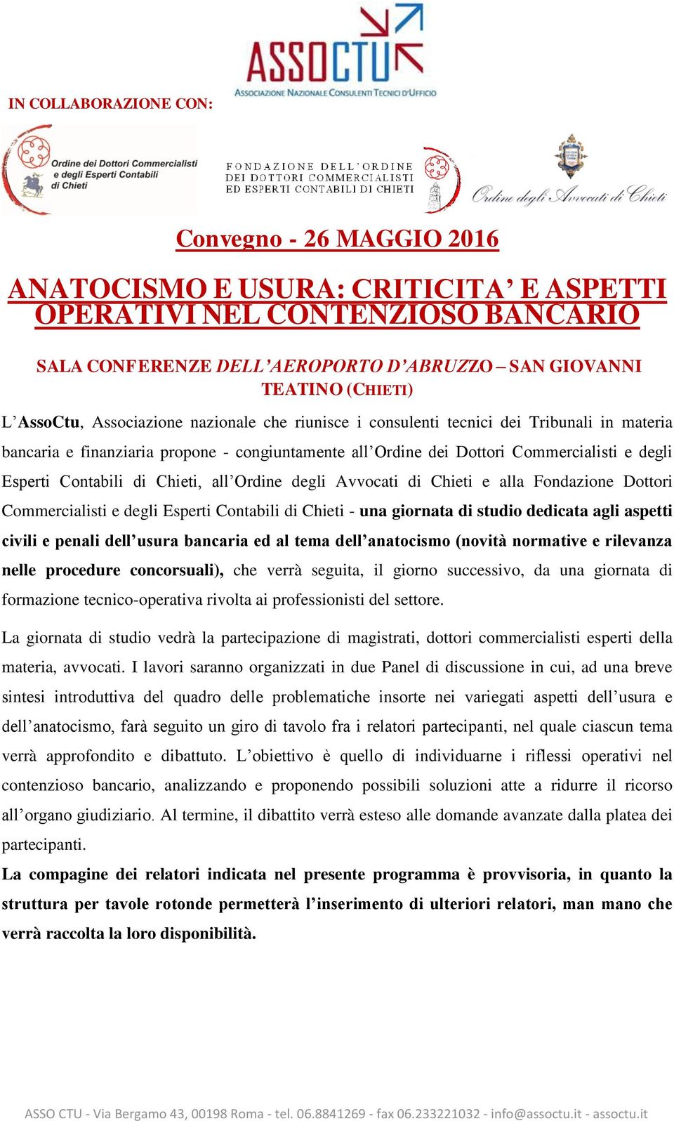 Contabili di Chieti, all Ordine degli Avvocati di Chieti e alla Fondazione Dottori Commercialisti e degli Esperti Contabili di Chieti - una giornata di studio dedicata agli aspetti civili e penali