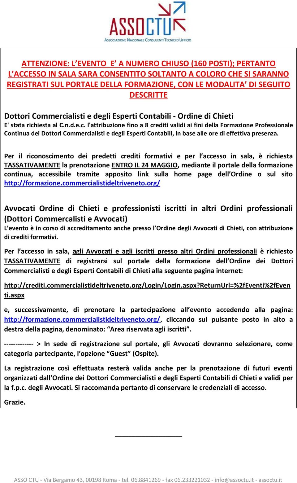 alisti e degli Esperti Contabili - Ordine di Chieti E' stata rich