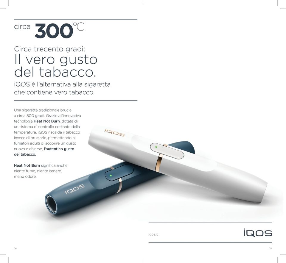 Grazie all innovativa tecnologia Heat Not Burn, dotata di un sistema di controllo costante della temperatura, iqos riscalda il