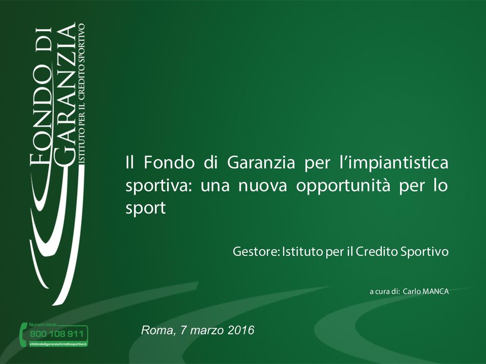 sport Gestore: Istituto per il Credito