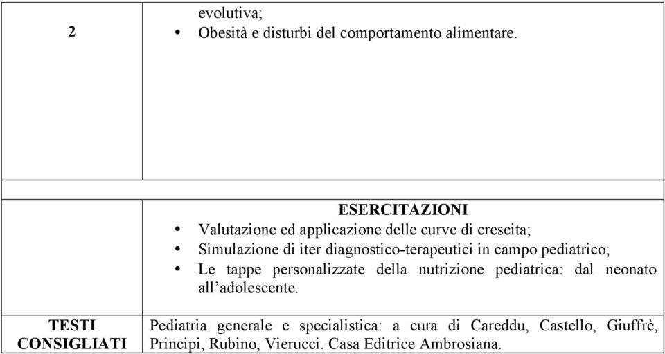 diagnostico-terapeutici in campo pediatrico; Le tappe personalizzate della nutrizione pediatrica: dal