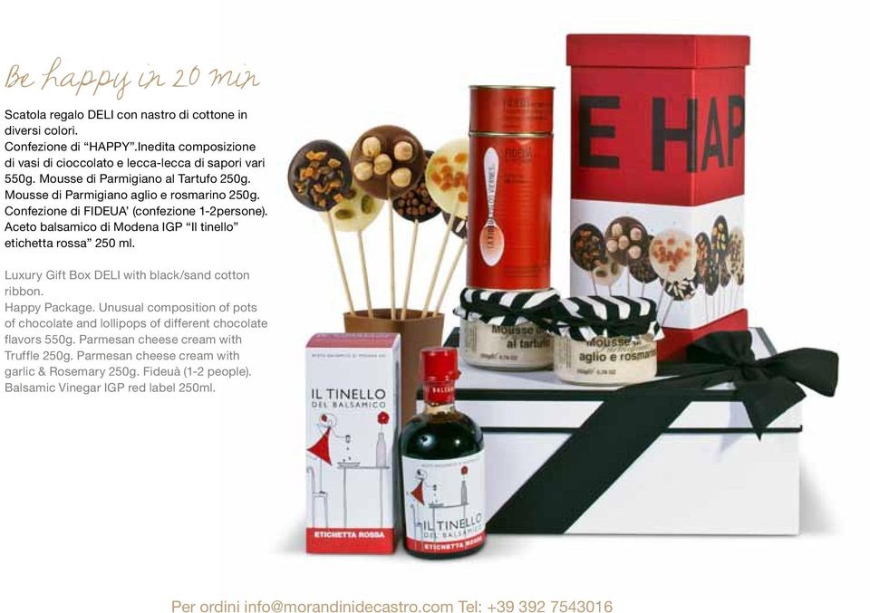 Aceto balsamico di Modena IGP Il tinello etichetta rossa 250 ml. Luxury Gift Box DELI with black/sand cotton ribbon. Happy Package.