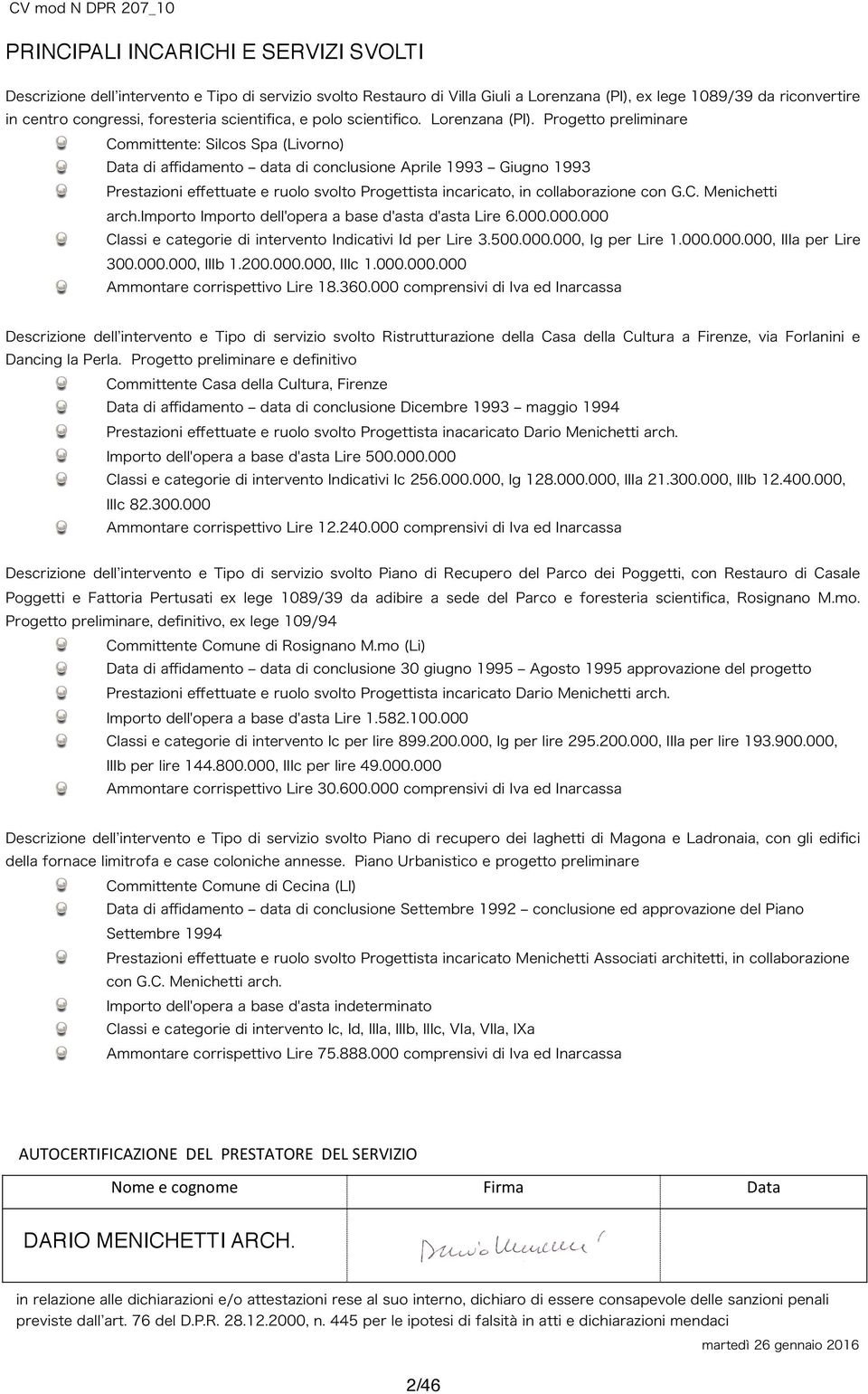 di: SOCIETA / STUDIO DI APPARTENENZA RUOLO NELLA SOCIETA / STUDIO