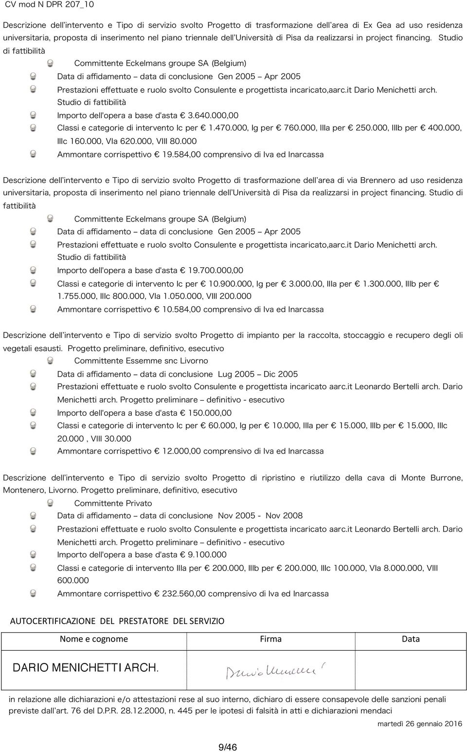 STUDIO INCARICHI, SPECIALIZZAZIONI, ATTIVITA SCIENTIFICA,