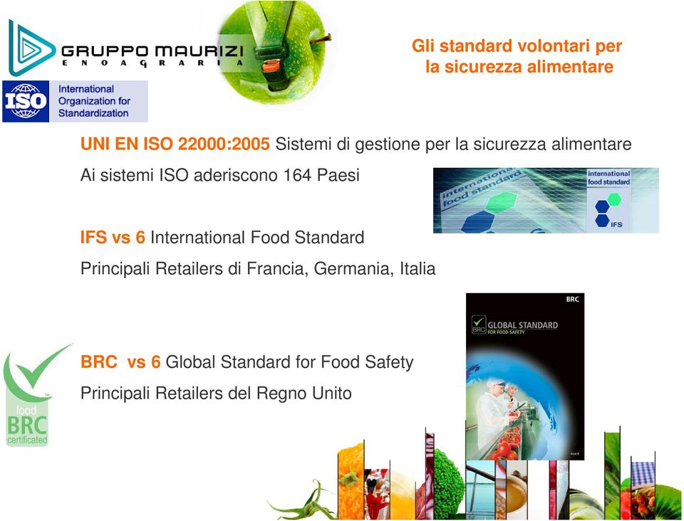 vs 6 International Food Standard Principali Retailers di Francia, Germania,