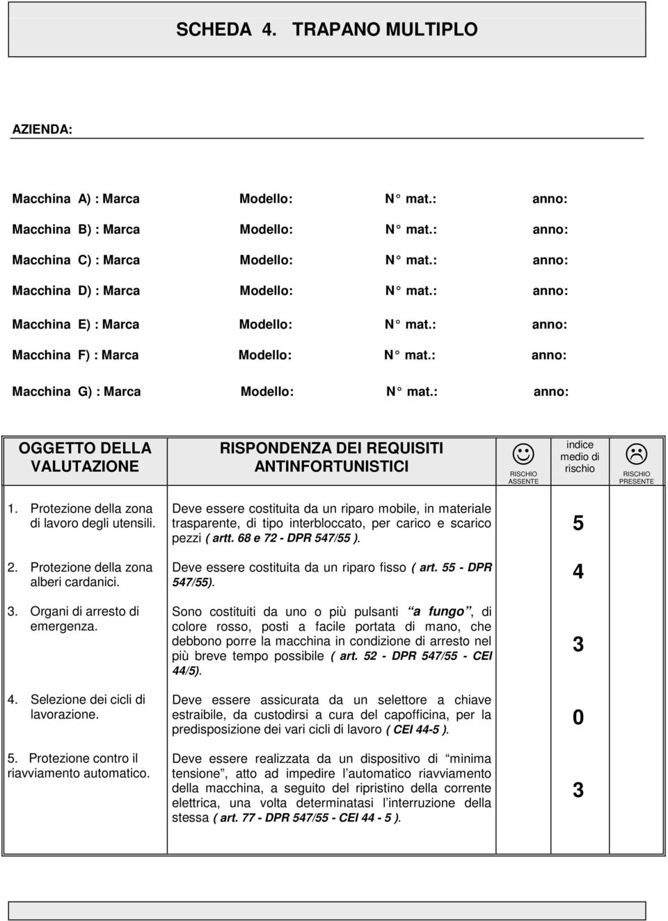 Protezione della zona alberi cardanici. Deve essere costituita da un riparo fisso ( art. DPR 7).. Organi di arresto di emergenza.