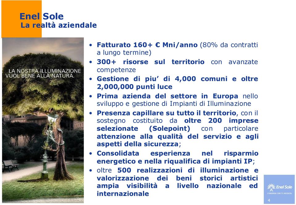 costituito da oltre 200 imprese selezionate (Solepoint) con particolare attenzione alla qualità del servizio e agli aspetti della sicurezza; Consolidata esperienza nel risparmio