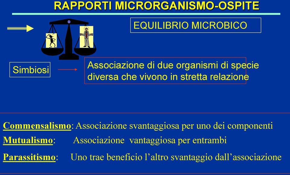 Associazione svantaggiosa per uno dei componenti Mutualismo: Associazione