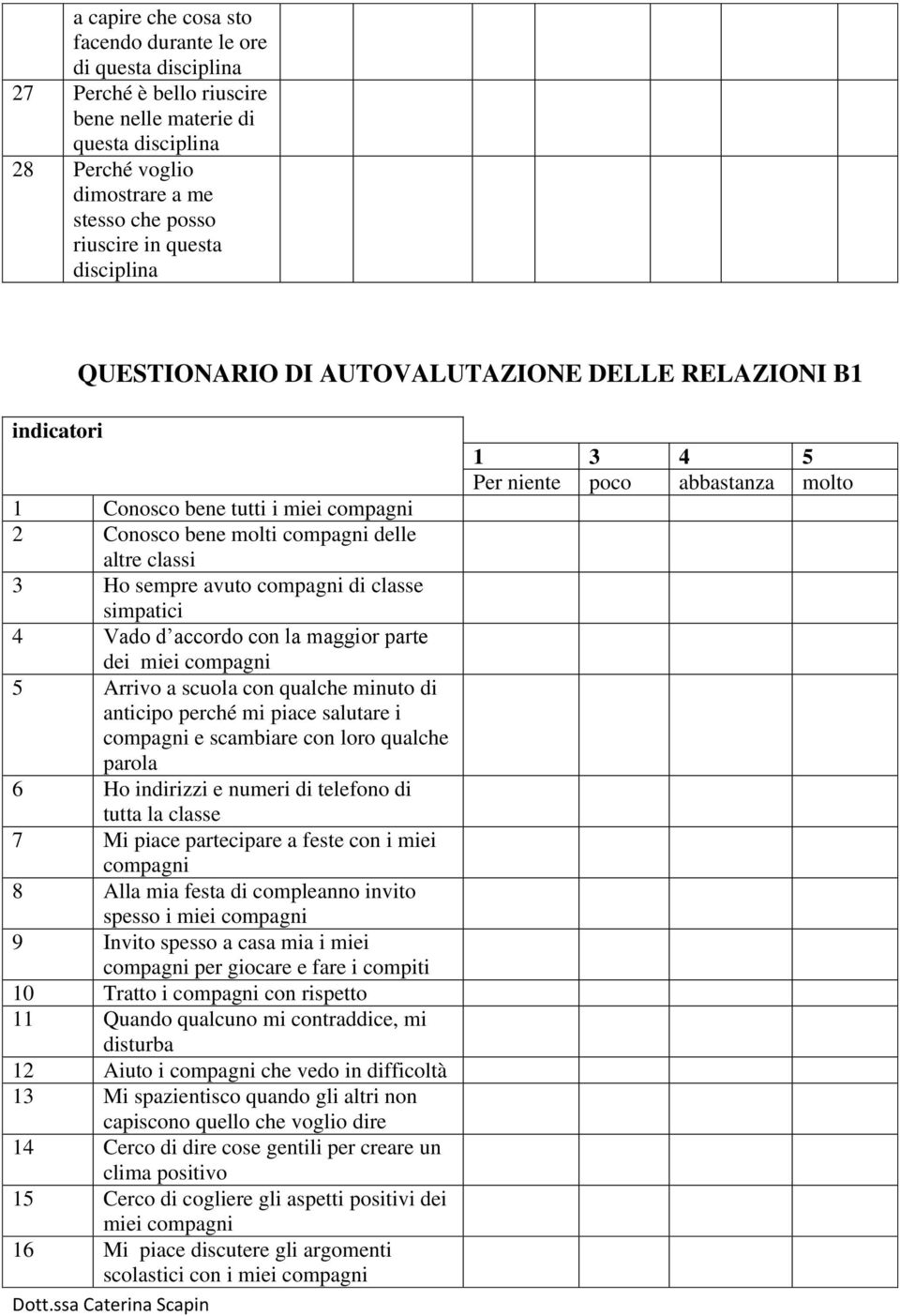 classe simpatici 4 Vado d accordo con la maggior parte dei miei compagni 5 Arrivo a scuola con qualche minuto di anticipo perché mi piace salutare i compagni e scambiare con loro qualche parola 6 Ho