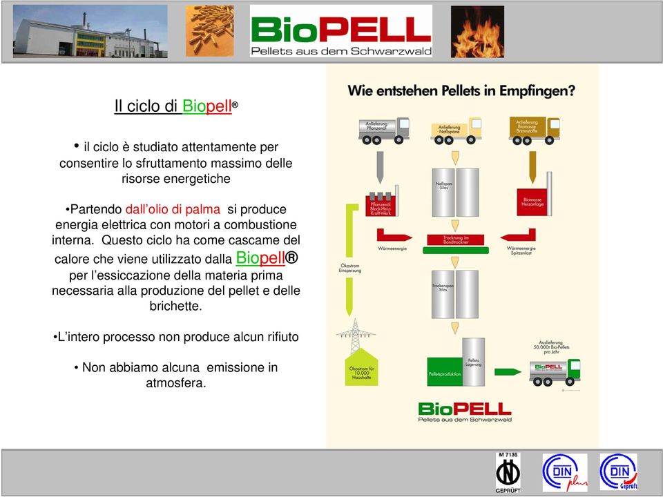 Questo ciclo ha come cascame del calore che viene utilizzato dalla Biopell per l essiccazione della materia prima