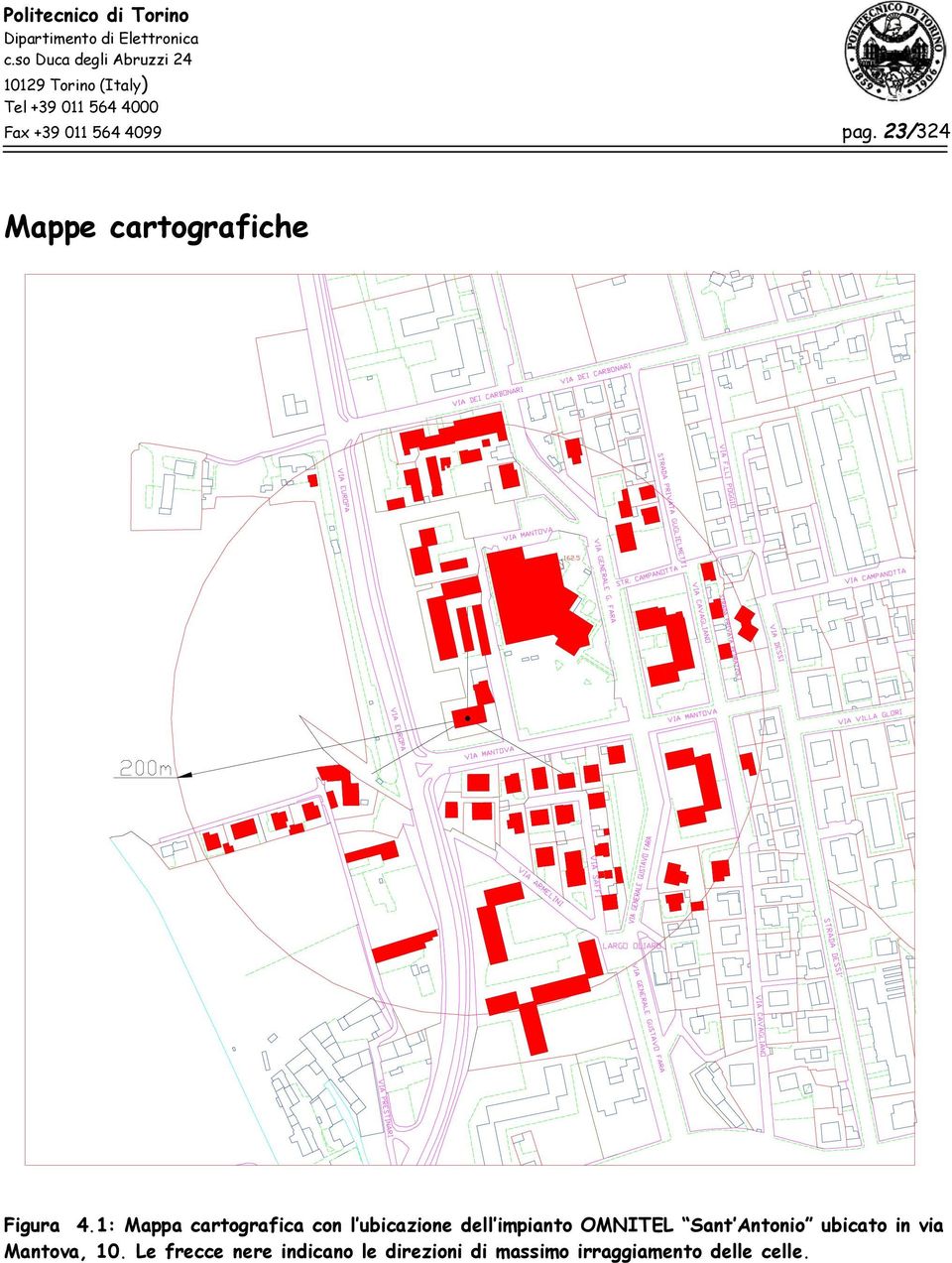 1: Mappa cartografica con l ubicazione dell impianto