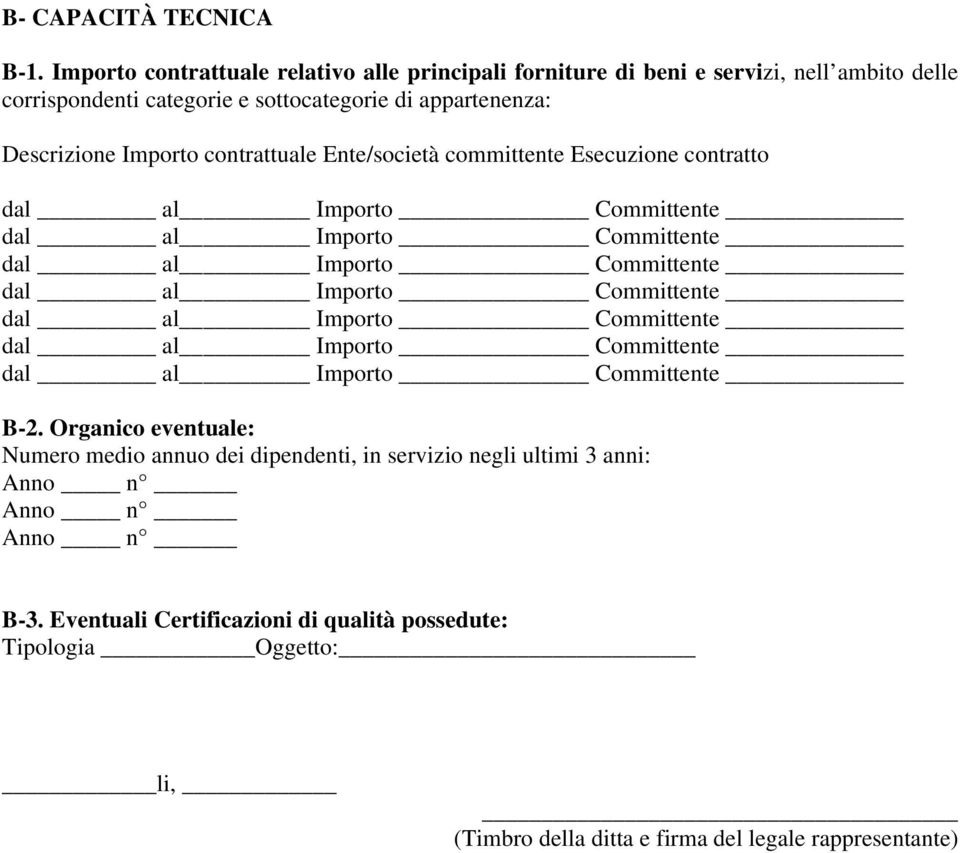 sottocategorie di appartenenza: Descrizione Importo contrattuale Ente/società committente Esecuzione contratto B-2.