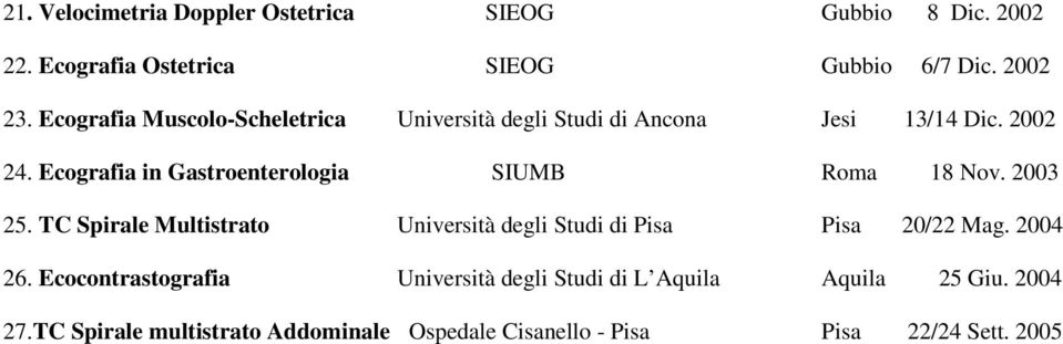 Ecografia in Gastroenterologia SIUMB Roma 18 Nov. 2003 25.