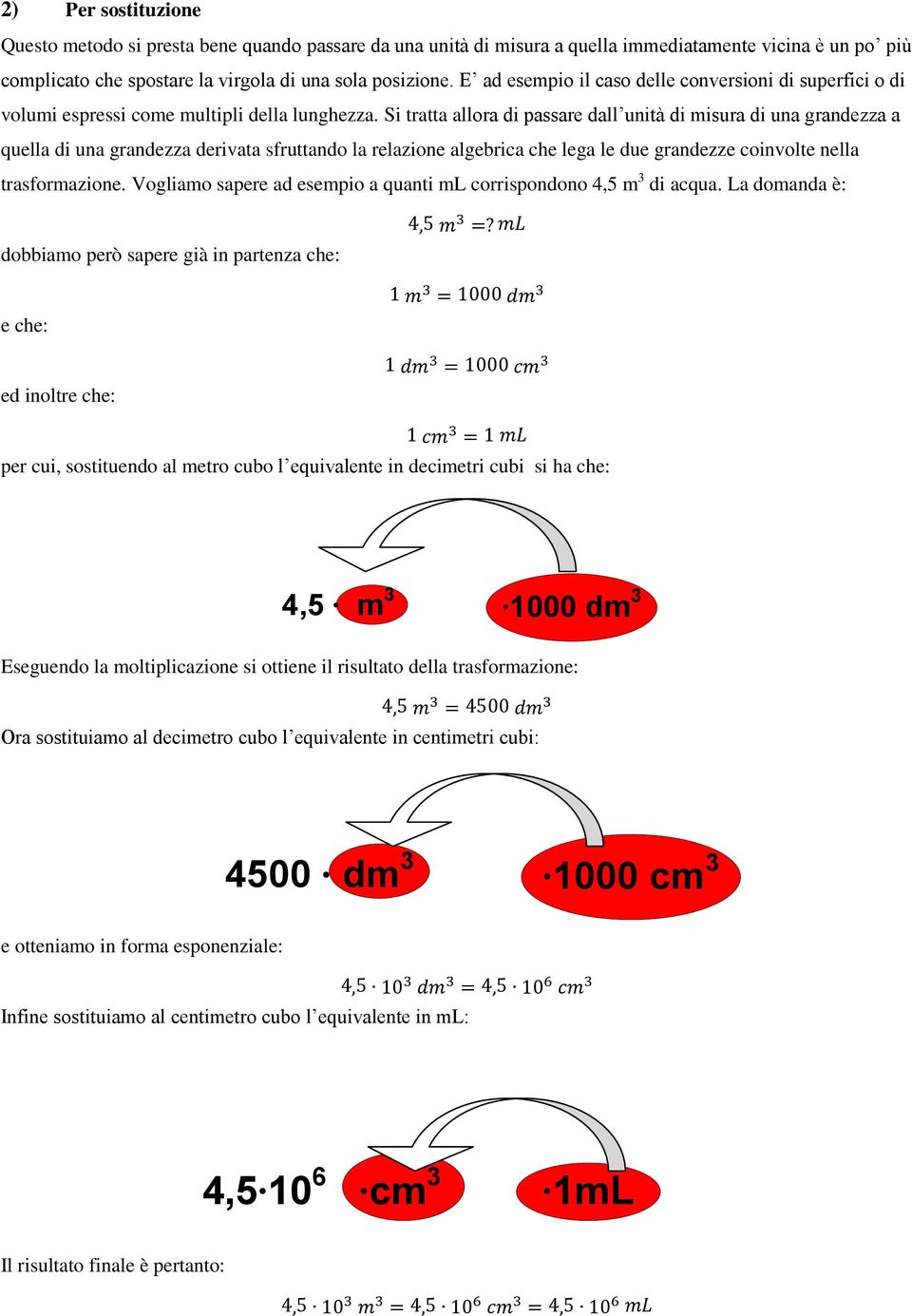 Si tratta allora di passare dall unità di misura di una grandezza a quella di una grandezza derivata sfruttando la relazione algebrica che lega le due grandezze coinvolte nella trasformazione.