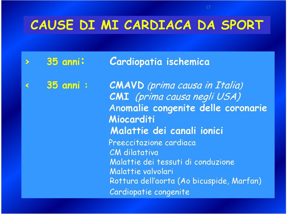 Malattie dei canali ionici Preeccitazione cardiaca CM dilatativa Malattie dei tessuti di