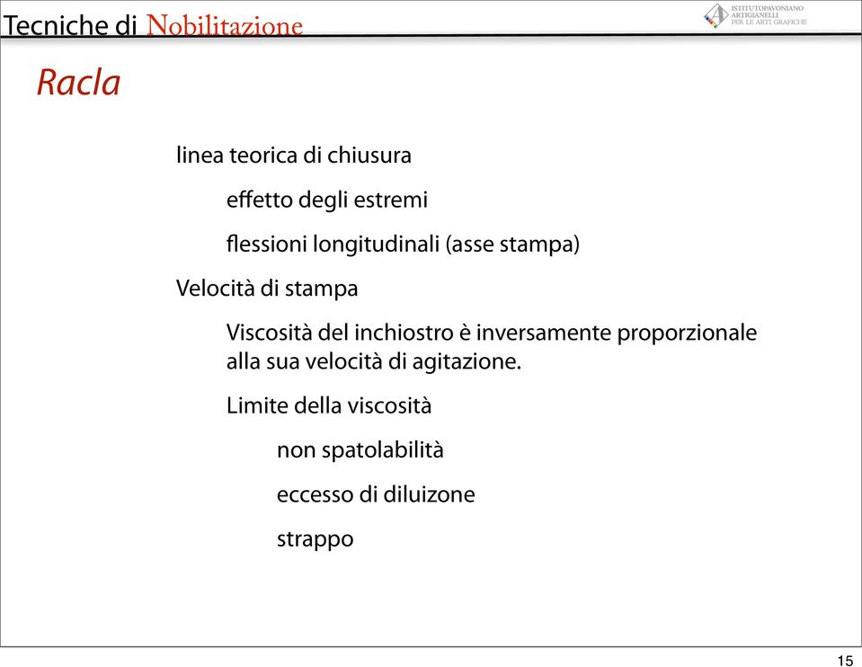 Viscosità del inchiostro è inversamente proporzionale alla sua velocità