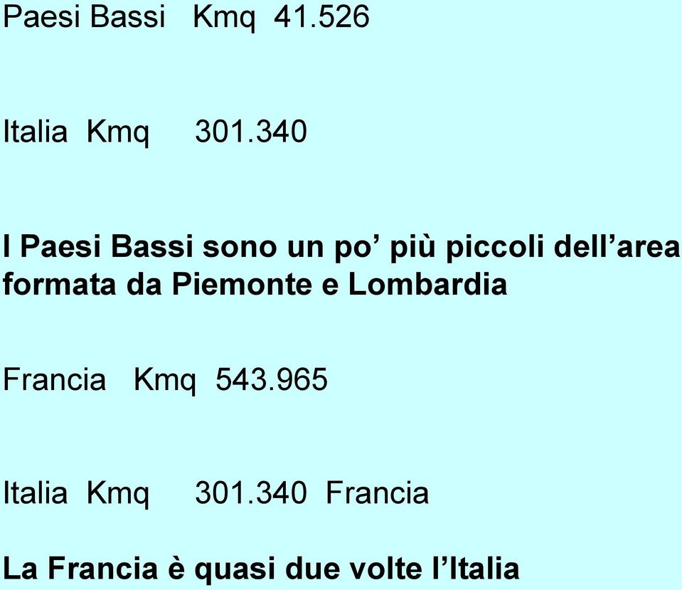 formata da Piemonte e Lombardia Francia Kmq 543.