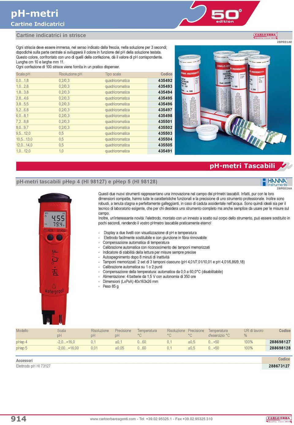 Ogni confezione di 100 strisce viene fornita in un pratico dispenser. Tipo scala 0,0...1,8 0,2/0,3 quadricromatica 435492 1,0...2,8 0,2/0,3 quadricromatica 435493 1,8.