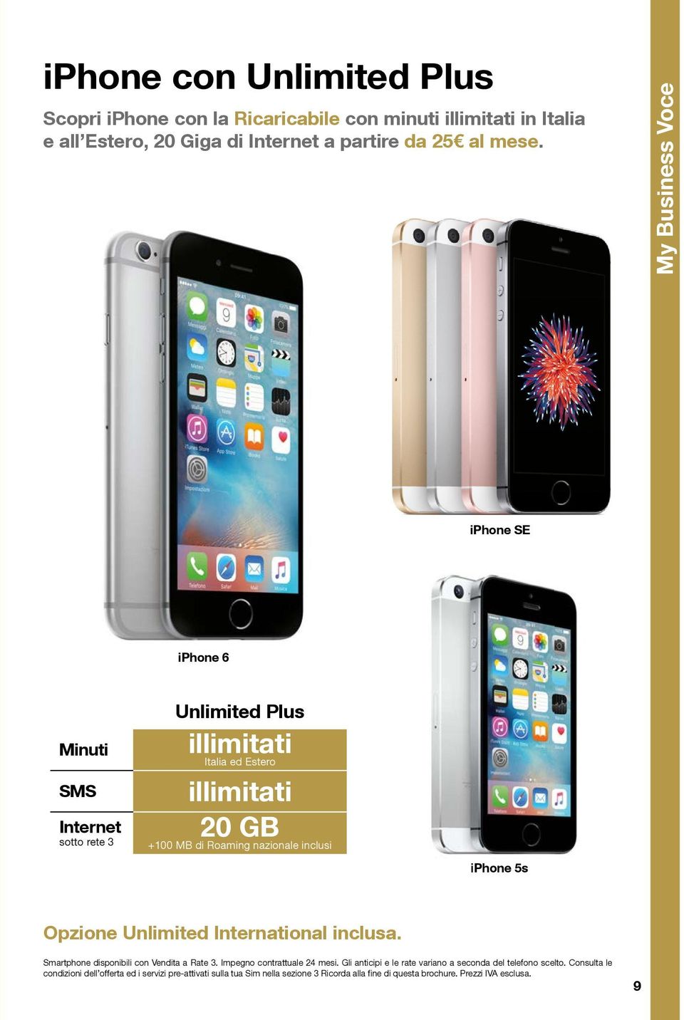 iphone 5s Opzione Unlimited International inclusa. Smartphone disponibili con Vendita a Rate 3. Impegno contrattuale 24 mesi.