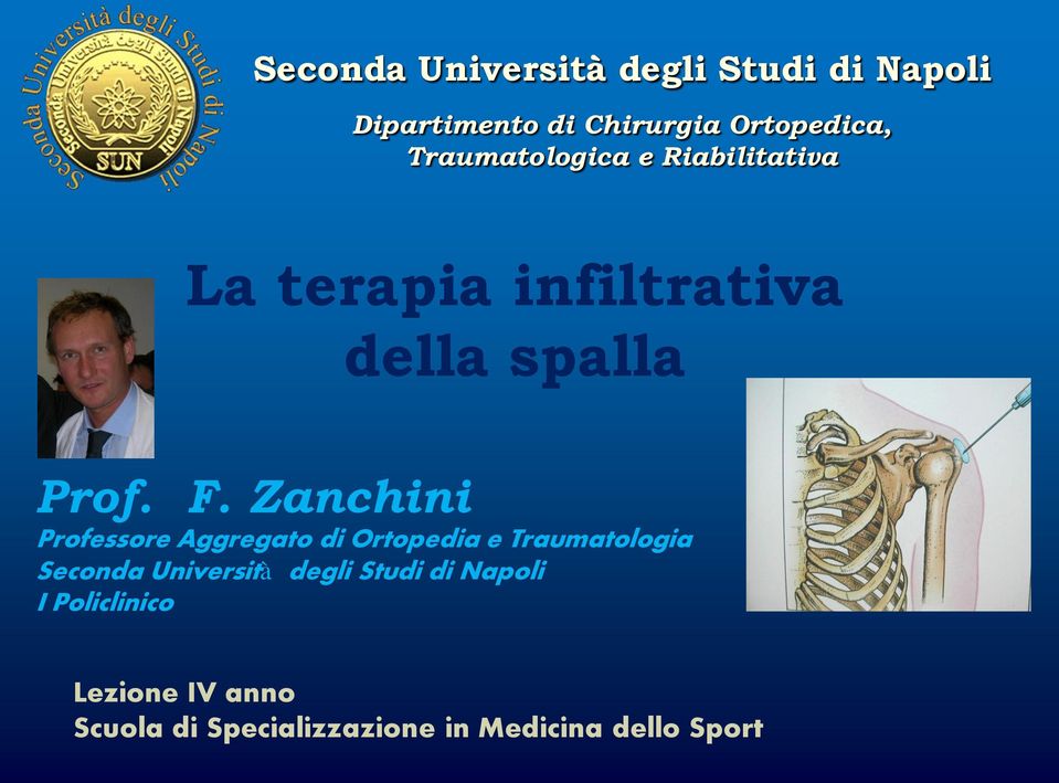 Zanchini Professore Aggregato di Ortopedia e Traumatologia Seconda Università degli