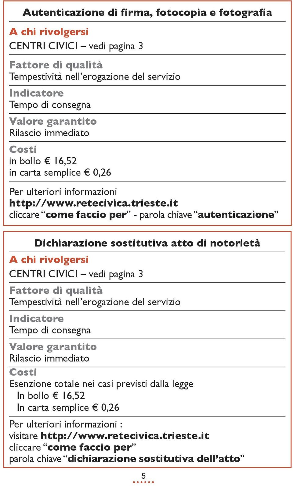 Comune Di Trieste Servizi Al Cittadino E Demografici Pdf