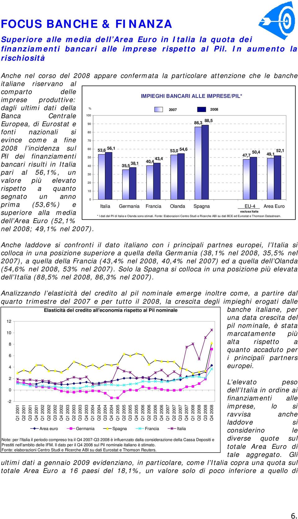 produttive: dagli ultimi dati della % 2007 2008 100 Banca Centrale 88,5 Europea, di Eurostat e 90 86,3 fonti nazionali si 80 evince come a fine 70 2008 l incidenza sul 60 56,1 53,6 53,0 54,6 50,4 Pil