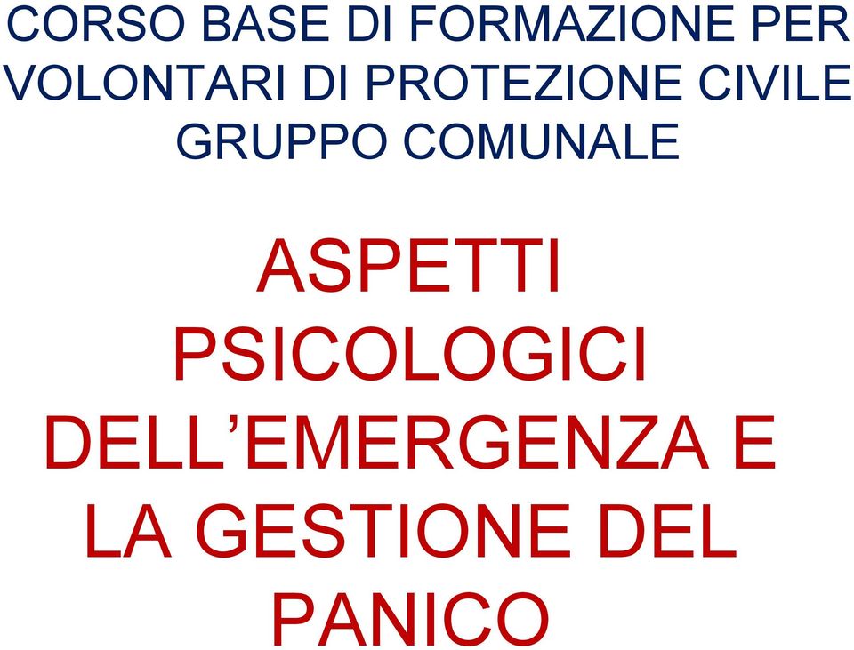 GRUPPO COMUNALE ASPETTI