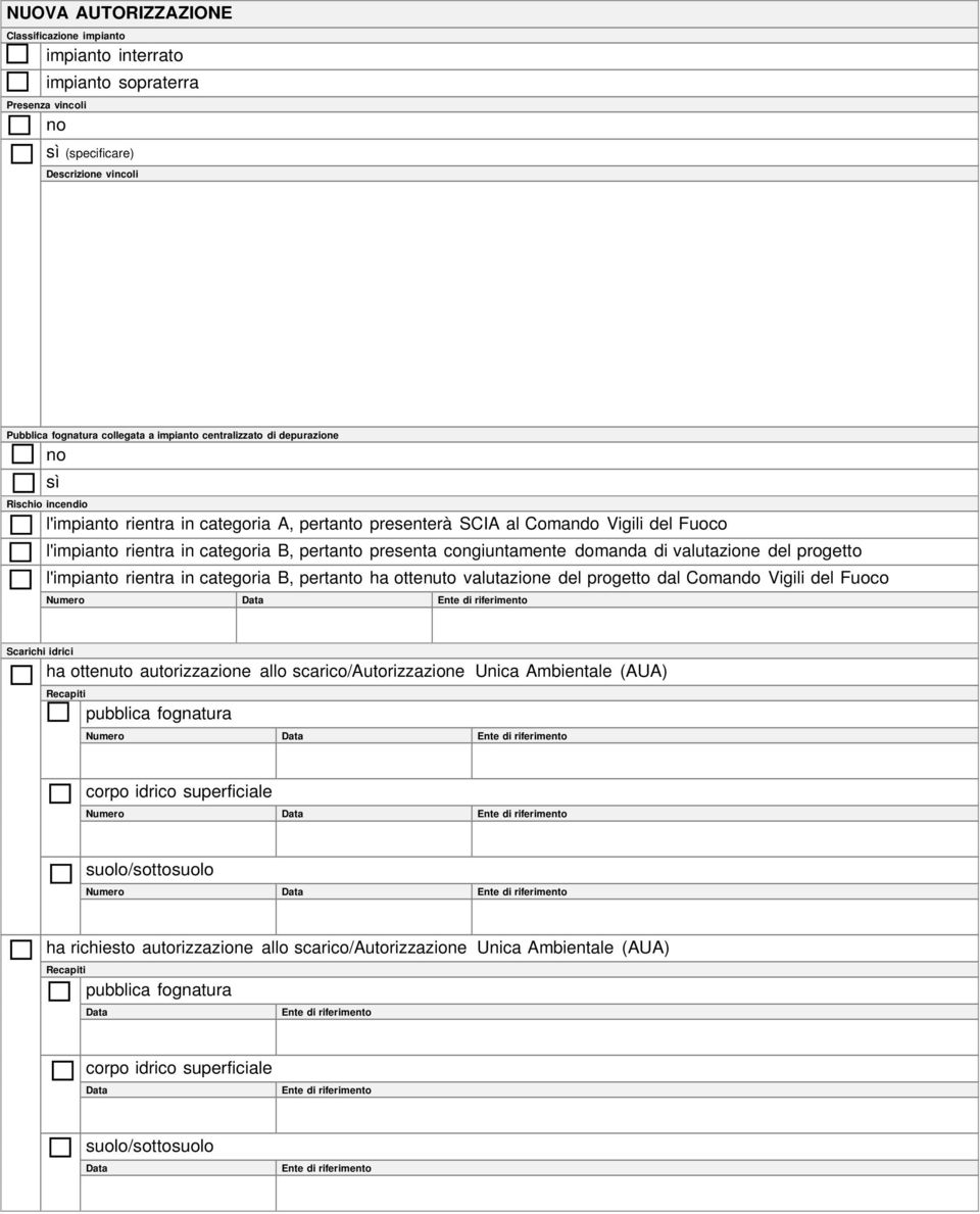 categoria B, pertanto presenta congiuntamente domanda di valutazione del progetto l'impianto rientra in categoria B, pertanto ha ottenuto valutazione del progetto dal Comando