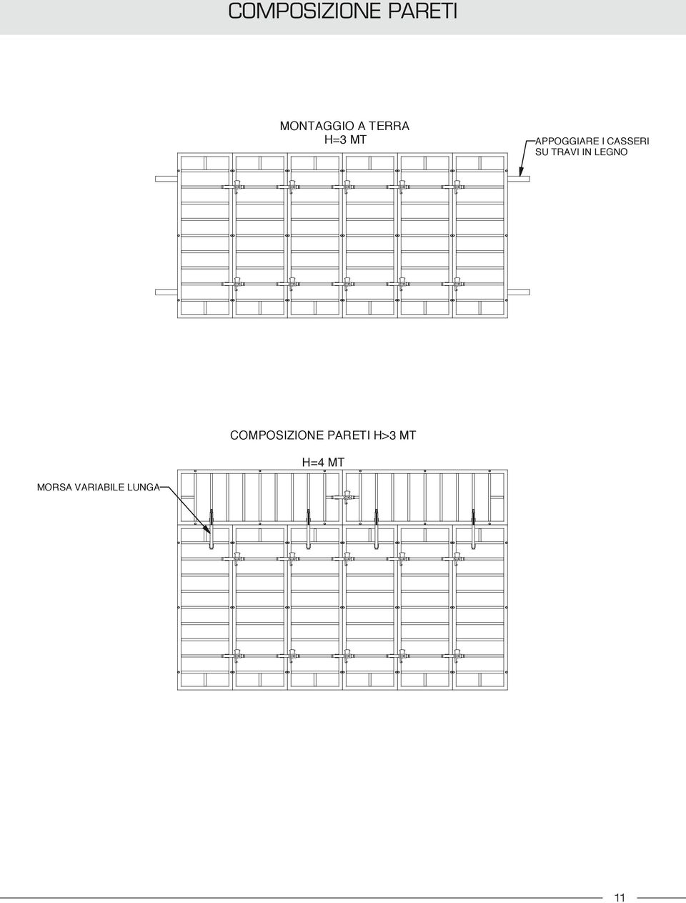 TERRA H=3 MT APPOGGIARE I CASSERI SU TRAVI IN LEGNO COMPOSIZIONE PARETI H>3