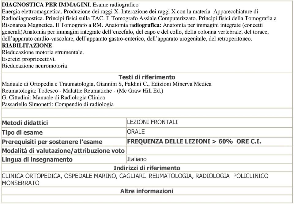 Anatomia radiografica: Anatomia per immagini integrate (concetti generali)anatomia per immagini integrate dell encefalo, del capo e del collo, della colonna vertebrale, del torace, dell apparato