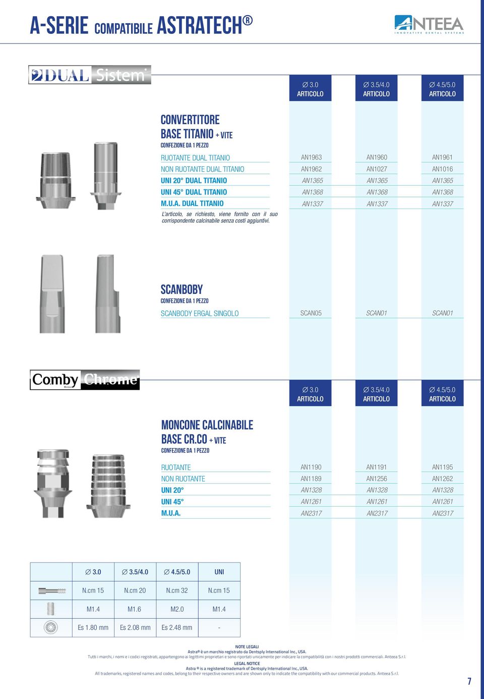 0 Moncone calcinabile base cr.co + vite Ruotante Non Ruotante UNI 20 UNI 45 M.U.A. AN1190 AN1191 AN1195 AN1189 AN1256 AN1262 AN1328 AN1328 AN1328 AN1261 AN1261 AN1261 AN2317 AN2317 AN2317 3.0 3.5/4.