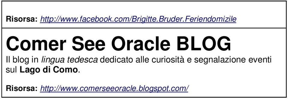 tedesca dedicato alle curiosità e segnalazione eventi