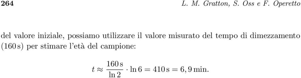 il valore misurato del tempo di dimezzamento (160