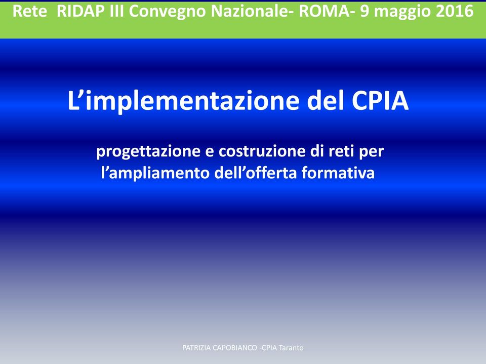 del CPIA progettazione e costruzione di