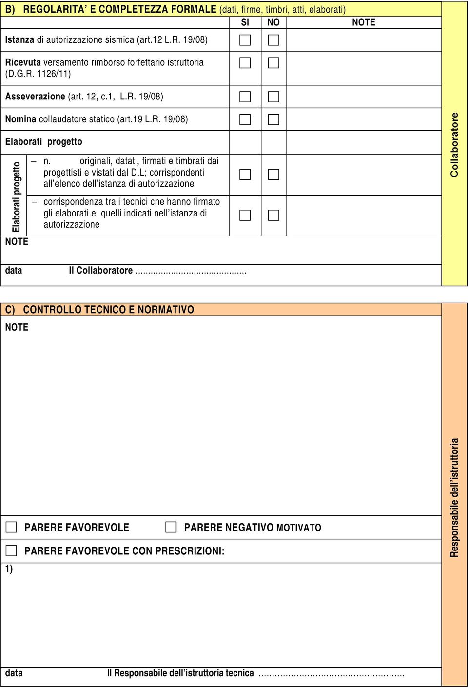 L; corrispondenti all elenco dell istanza di autorizzazione corrispondenza tra i tecnici che hanno firmato gli elaborati e quelli indicati nell istanza di autorizzazione Collaboratore data Il