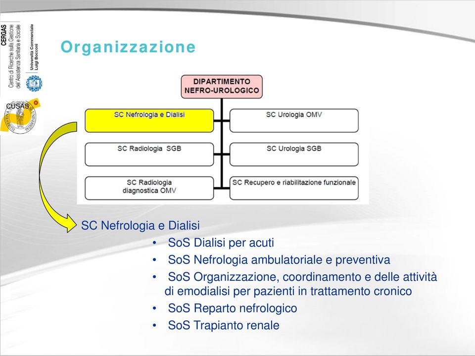 coordinamento e delle attività di emodialisi per pazienti in