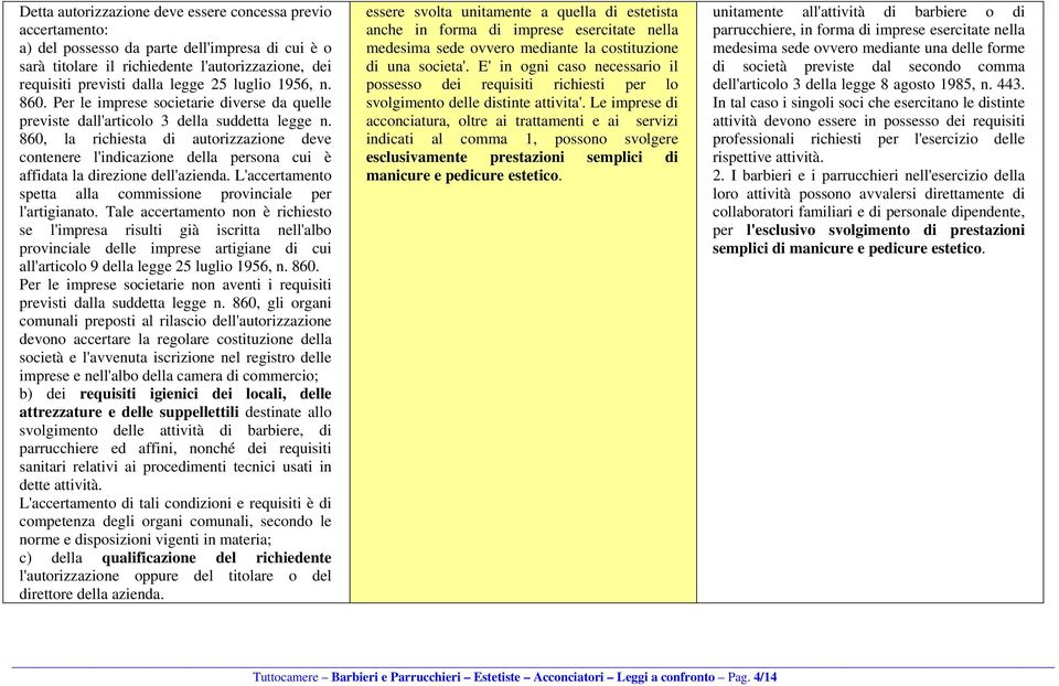 860, la richiesta di autorizzazione deve contenere l'indicazione della persona cui è affidata la direzione dell'azienda. L'accertamento spetta alla commissione provinciale per l'artigianato.