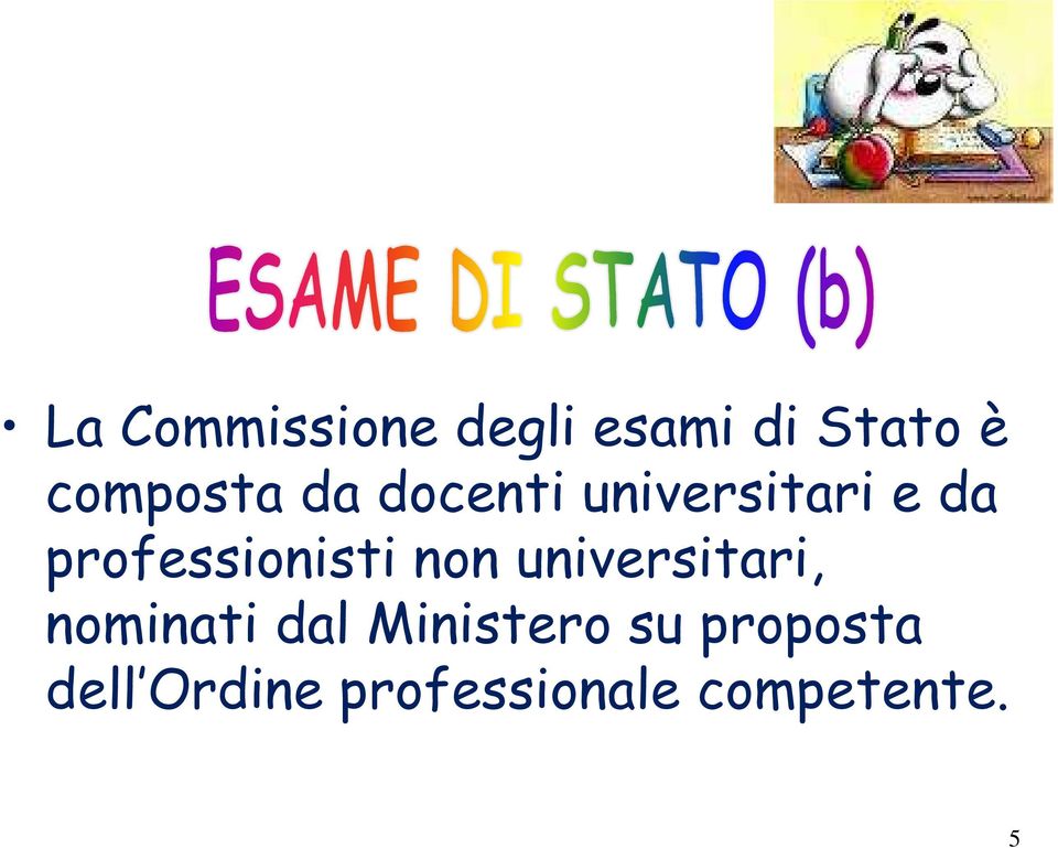 professionisti non universitari, nominati dal