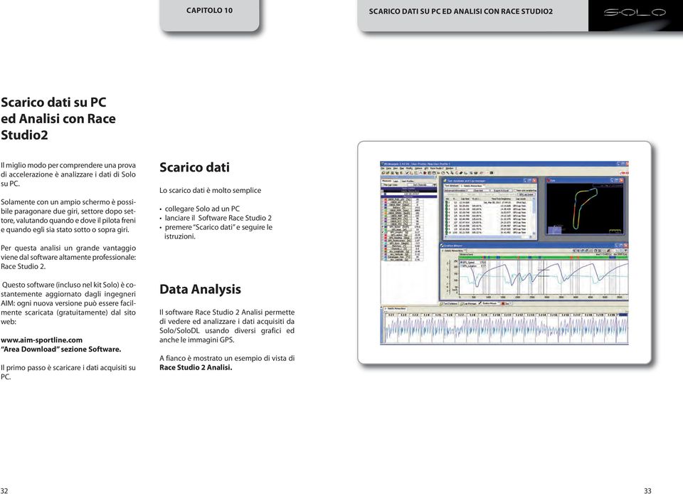 Per questa analisi un grande vantaggio viene dal software altamente professionale: Race Studio 2.