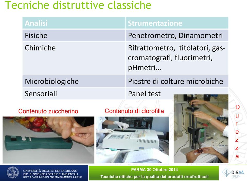 Dinamometri Rifrattometro, titolatori, gascromatografi, fluorimetri,