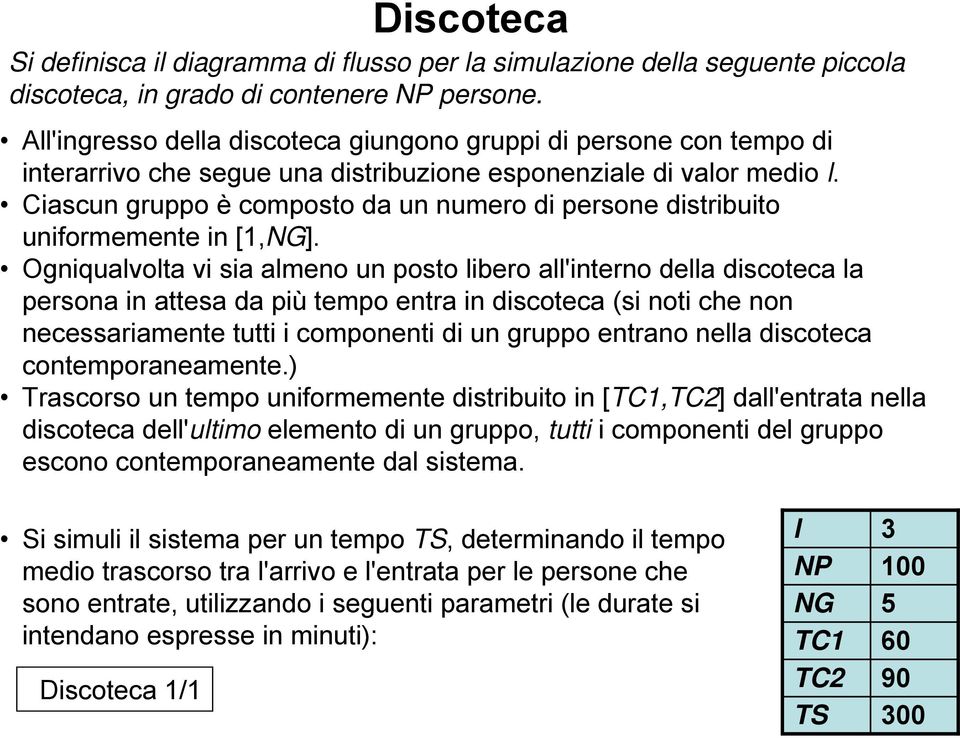 Ciascun gruppo è composto da un numero di persone distribuito uniformemente in [1,NG].