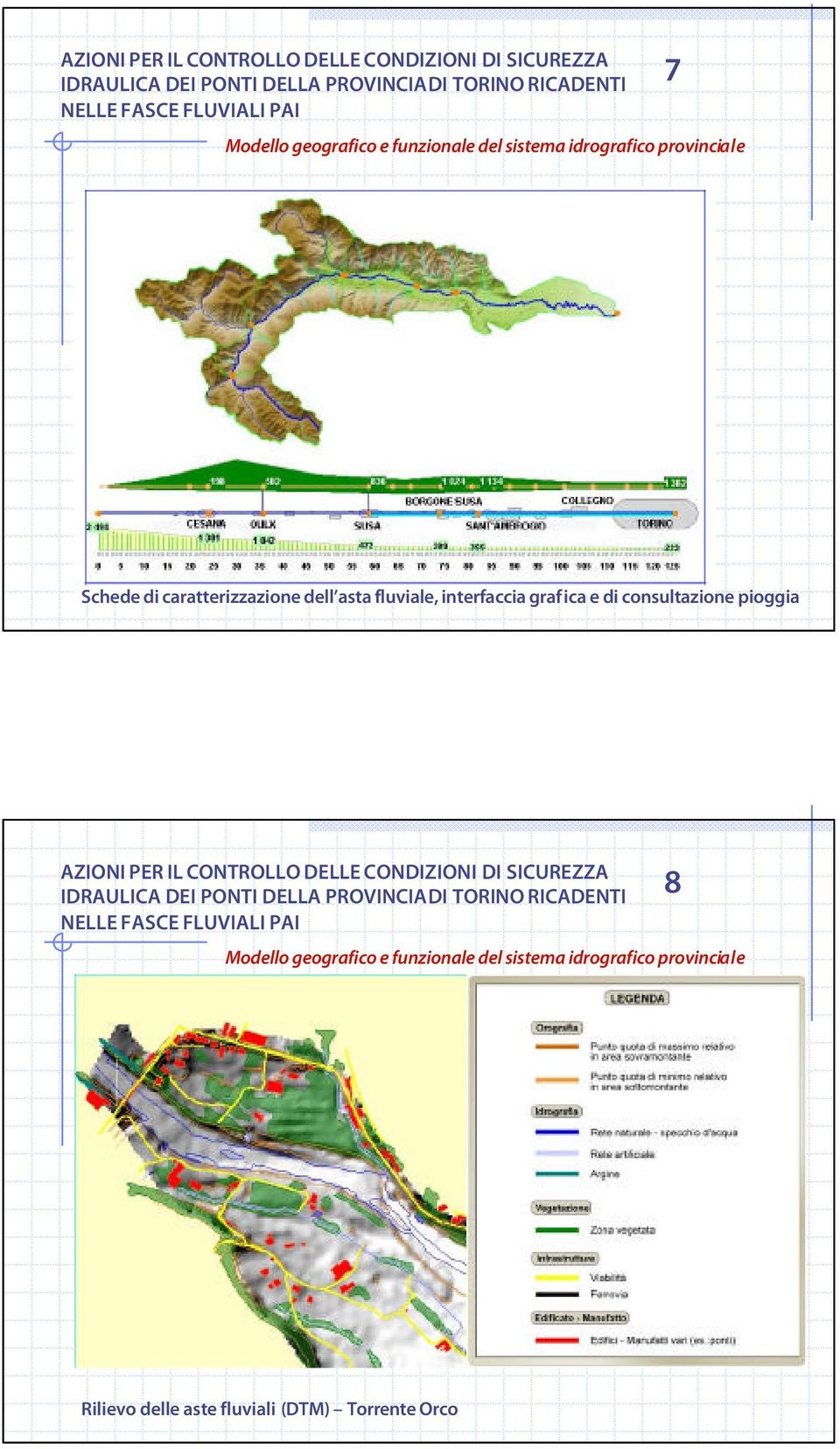 e di consultazione pioggia  8 Modello geografico e funzionale del sistema idrografico provinciale Rilievo delle aste fluviali (DTM)